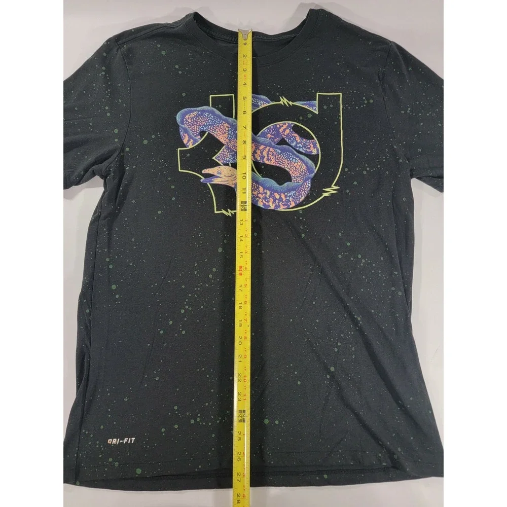 Kevin Durant KD Nike Dri-Fit‎ Black Eel Graphic Tee Shirt - Mens L EUC